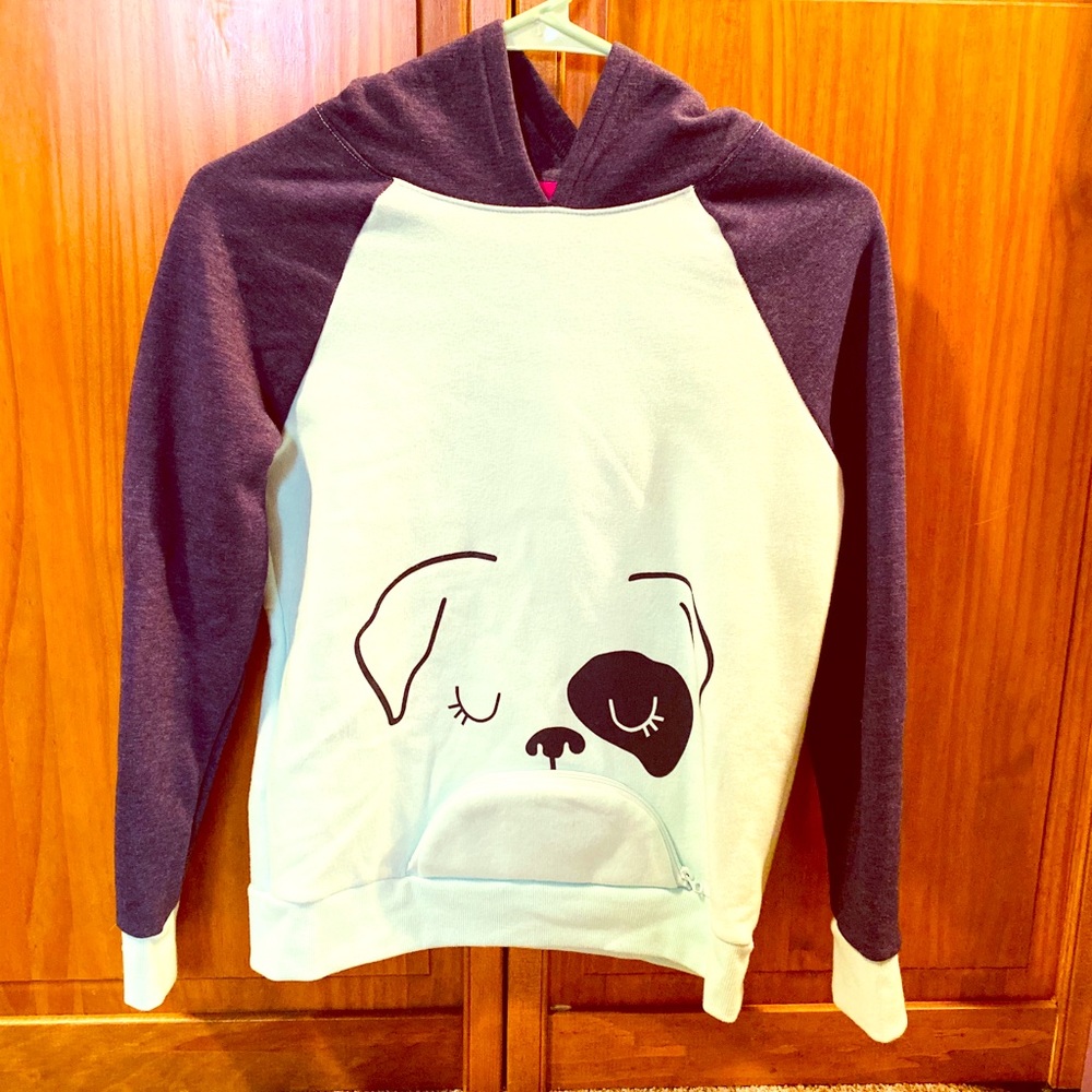 Girls hoodie with dog face Size L 10/12
